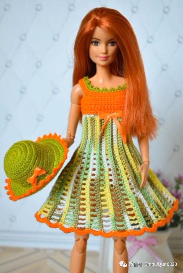 编织玩偶芭比娃娃公主裙（55款芭比娃娃的时尚服饰）(55)