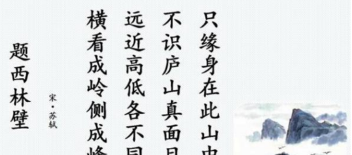 不识庐山真面目 下一句是什么