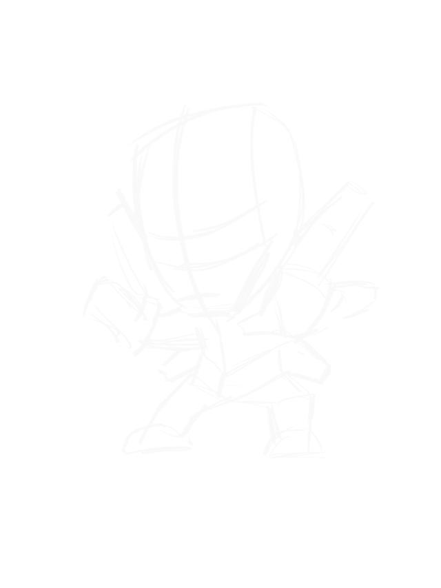 如何用马克笔来画钢铁侠全身（钢铁侠的卡通作画步骤来了）(5)