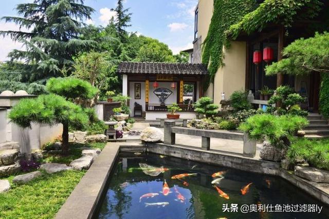 庭院三角形鱼池设计（38个庭院池塘设计案例）(10)