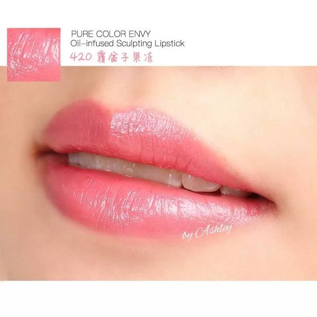 雅诗兰黛倾慕精油唇膏色号_试色图大全