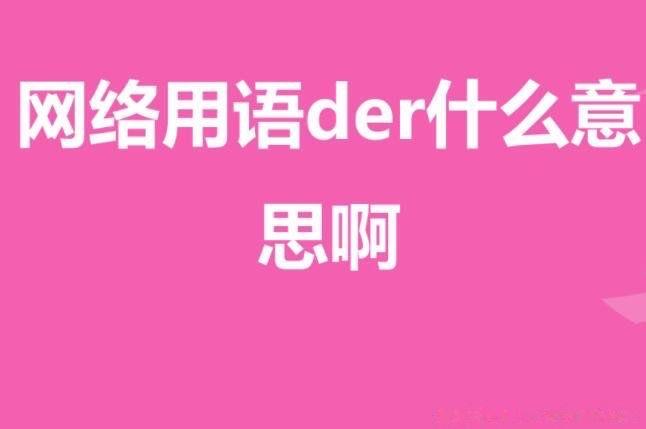 热梗der是什么意思 网络用语在不同地方含义也不同 1