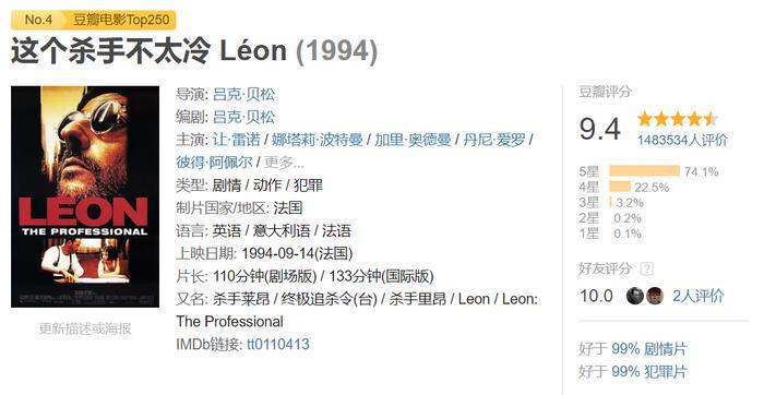 《这个杀手不太冷》男主70多，女主也38了，经典却一直留存着