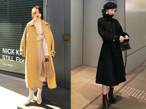 干净利落的线衣大衣，不在乎你是你有什么看法气场你怎么看呢风格