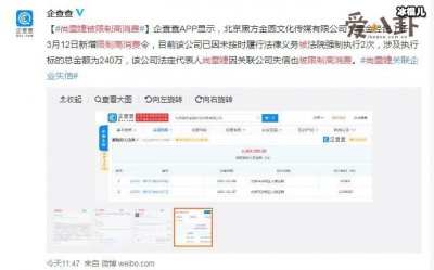 ​尚雯婕被被曝不守信，被限制消费是真的吗？