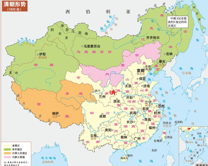中国历代疆域地图（清朝296年疆域变化地图）