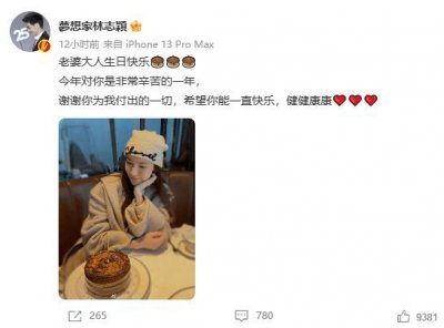 ​林志颖为陈若仪庆生：谢谢你为我付出的一切