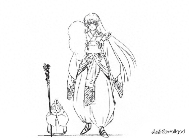 《犬夜叉》动漫主要人物设定稿,原作高桥留美子