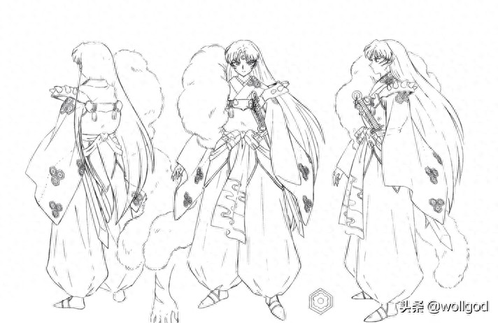 《犬夜叉》动漫主要人物设定稿,原作高桥留美子